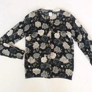 J.Crew Merino Wool Floral Cardigan / Sweater